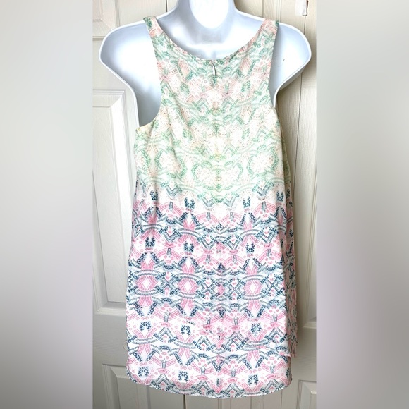 Mint CAbi #250 Mosaic Print Blouse Tank Top Shirt Heart of CAbi Layered Zipper - Picture 8 of 12